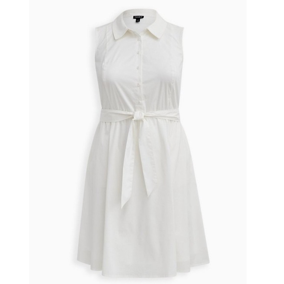 Torrid size 4 WHITE POPLIN COLLARED SHIRTDRESS - Picture 2 of 12